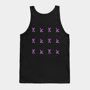 Pink Typewriter Letter K Tank Top